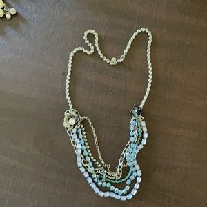 LOFT silver necklace with lavender and blue stones